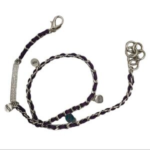 Premier Designs Purple Braided Chain Bracelet With Charms Faith Hope Love Joy